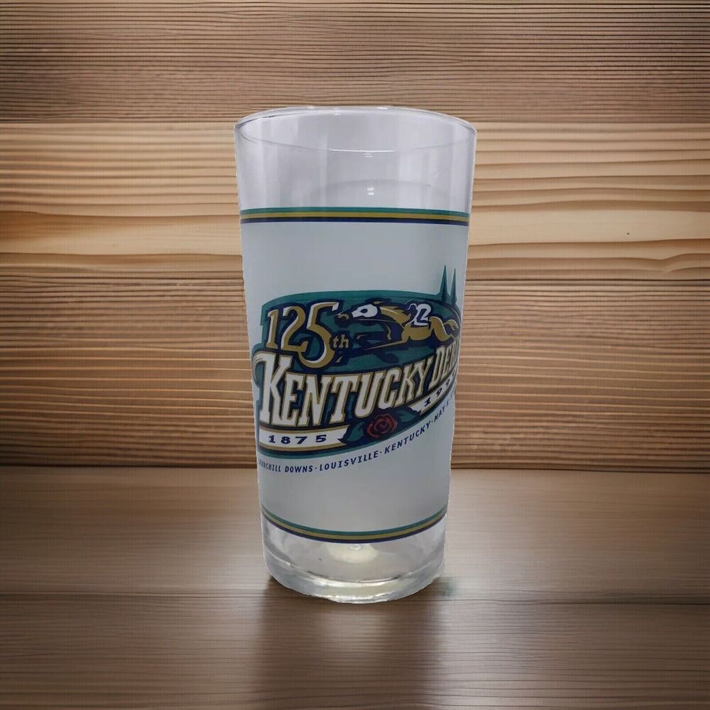 Kentucky Derby 125th Anniverary Souvenir Mint Julep Glass Cup 1875-1999